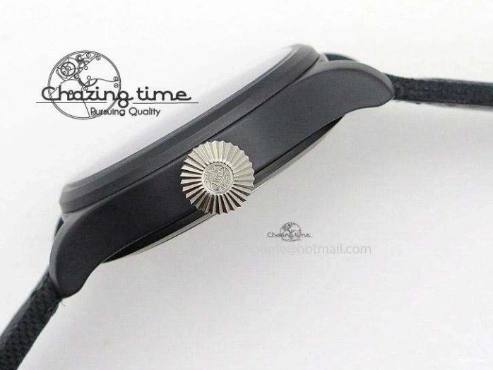 MIROTIME 0417 Durable Big Pilot 5019 Ceramic Case Black Dial Green Markers Asian 23J 7396